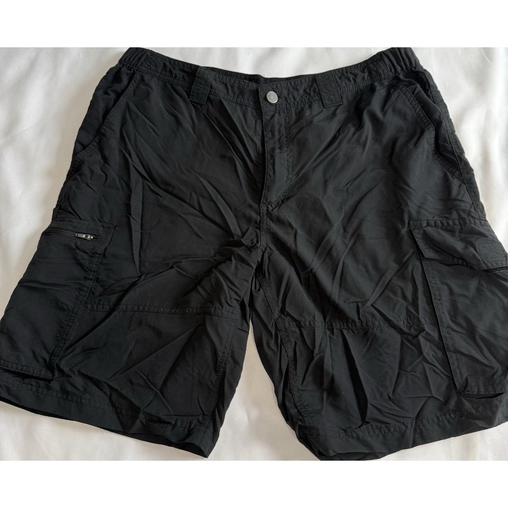 Columbia Men's Nylon Cargo Hiking Shorts Black Sz 36